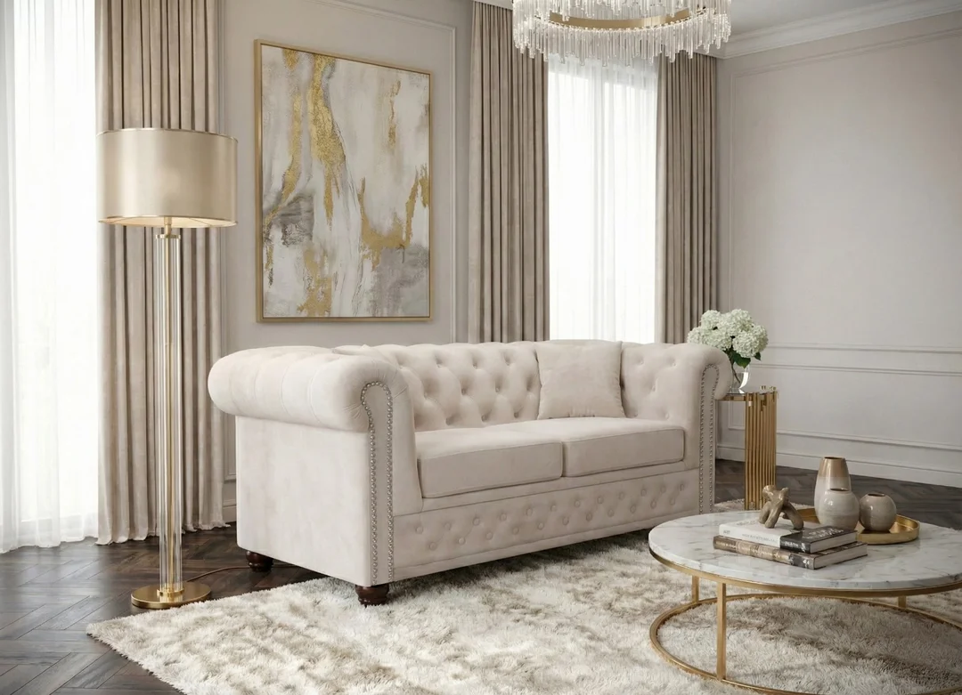 Sofa dwuosobowa pikowana Chesterfield FELIX 148x86 — Riviera 21