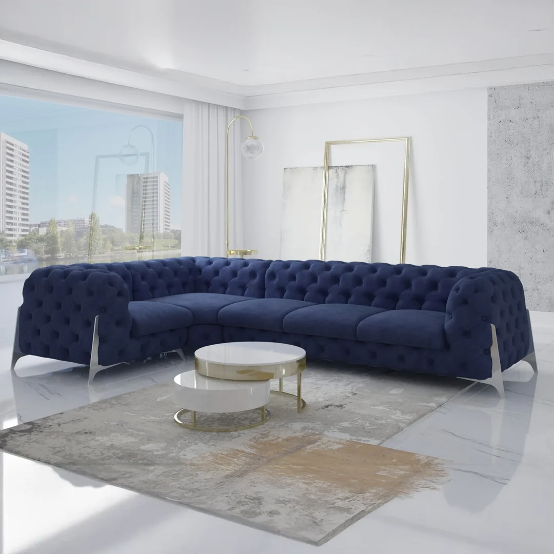 Narożnik pięcioosobowy pikowany KALIFORNIA 1+E+3 Chesterfield glamour 328x205 — Riviera 81