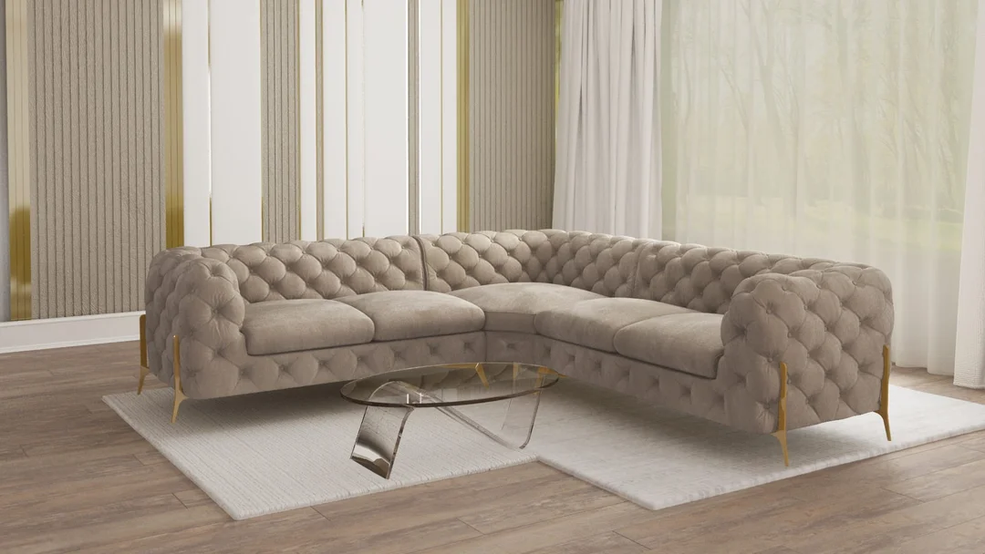 Narożnik pięcioosobowy luksusowy pikowany 2+E+2 Chesterfield TEO HIGH 264x264 — Riviera 16