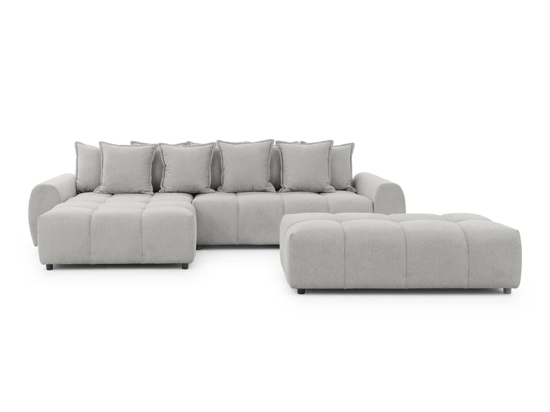 Duży Hocker Mallow – Pikowany Puf do Salonu 74x147 — zdjęcie 4