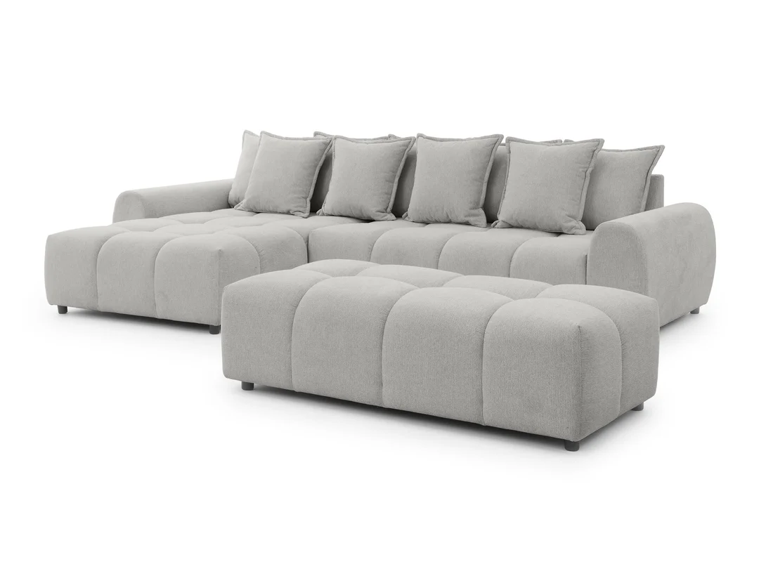 Duży Hocker Mallow – Pikowany Puf do Salonu 74x147 — zdjęcie 5