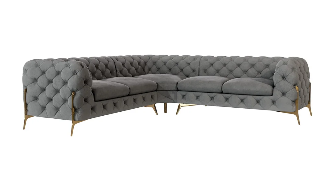 Narożnik pięcioosobowy luksusowy pikowany 2+E+2 Chesterfield TEO HIGH 264x264 — Riviera 91