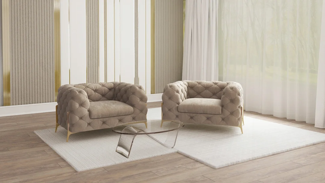 Fotel pikowany chesterfield TEO HIGH glamour — Riviera 16