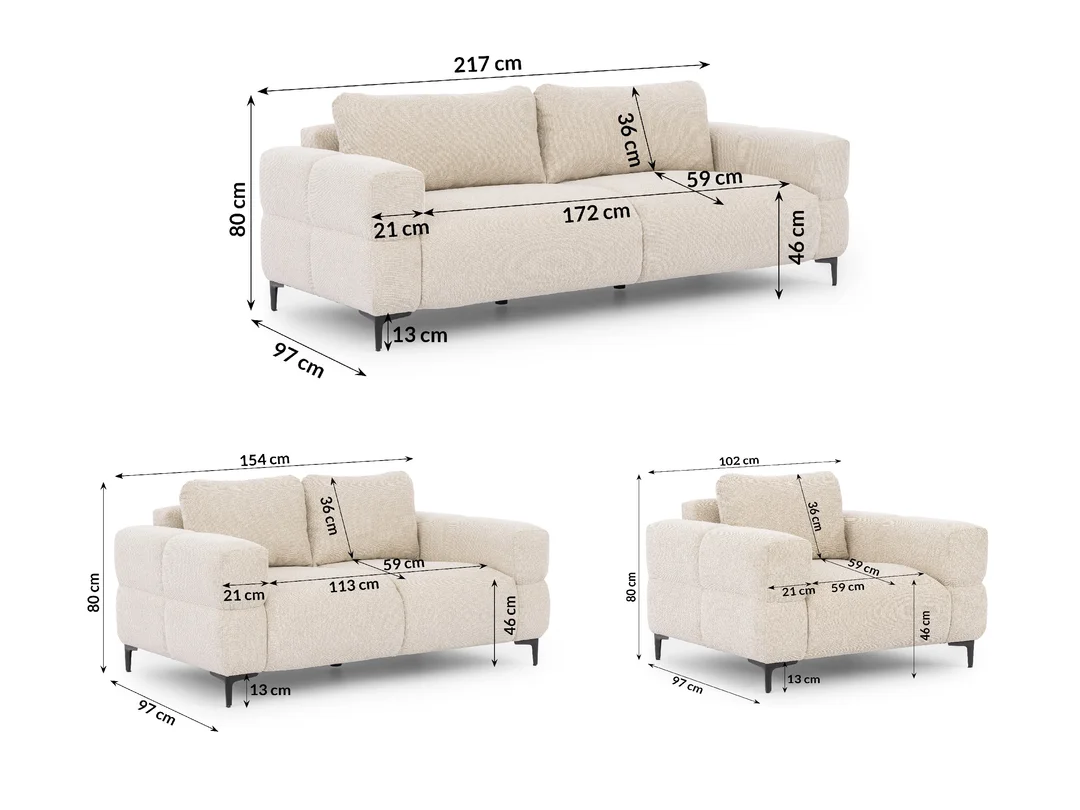 Zestaw Wypoczynkowy 3+2+1 Valentia - Komplet Sof + fotel do Salonu — zdjęcie 3