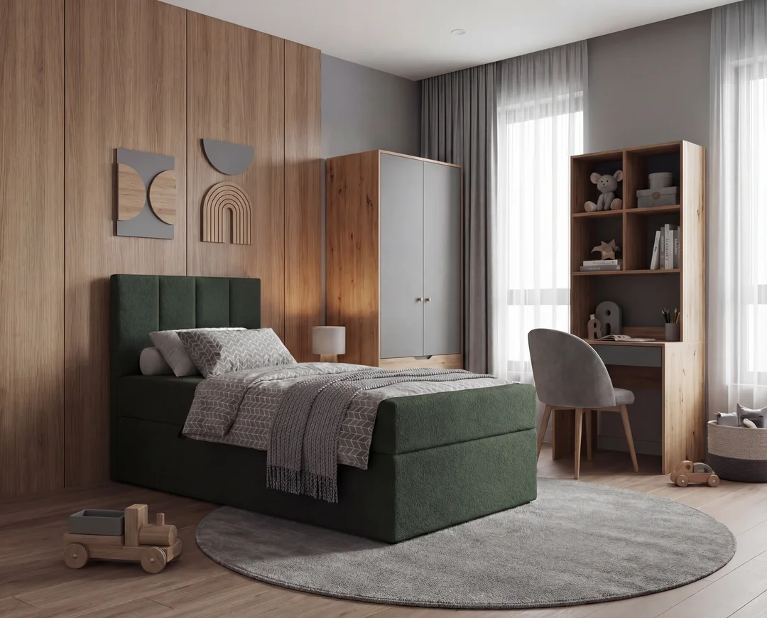 Łóżko Atlanta Comfort młodzieżowe z pojemnikiem na pościel na wymiar — Lambi 15