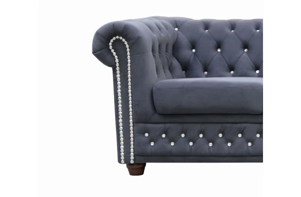 Sofa trzyosobowa z funkcją spania pikowana Chesterfield FELIX BLINK 3 - design i funkcjonalnosc w parze