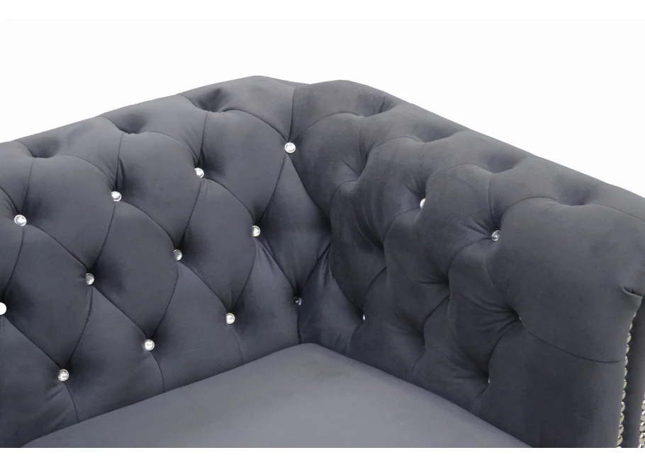 Sofa trzyosobowa z funkcją spania pikowana Chesterfield FELIX BLINK 3