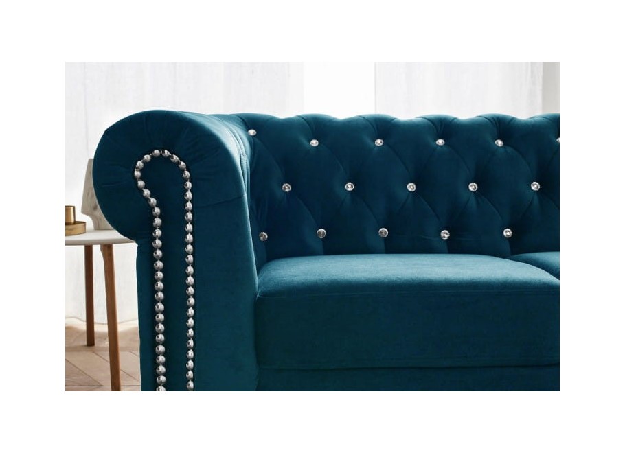 Sofa trzyosobowa z funkcją spania pikowana Chesterfield FELIX BLINK 3 22