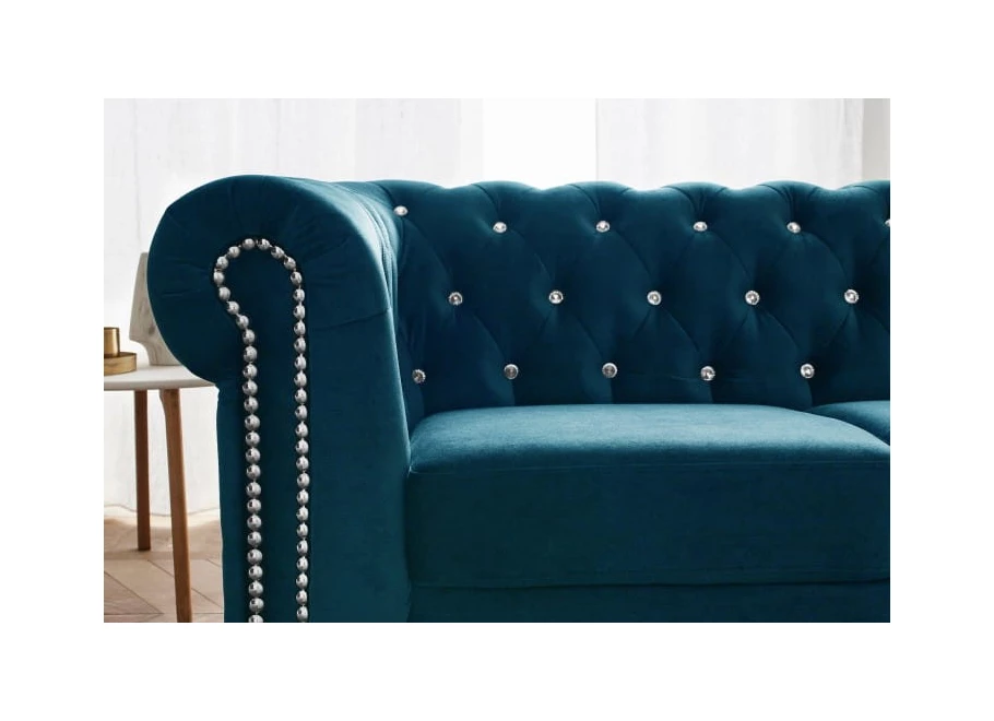 Sofa trzyosobowa z funkcją spania pikowana Chesterfield FELIX BLINK 3