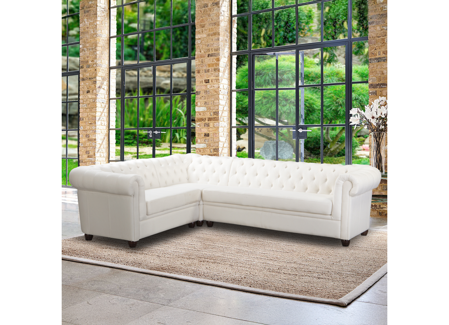 Narożnik sześcioosobowy pikowany Chesterfield SYDNEY 2+E+3 - Solid 03