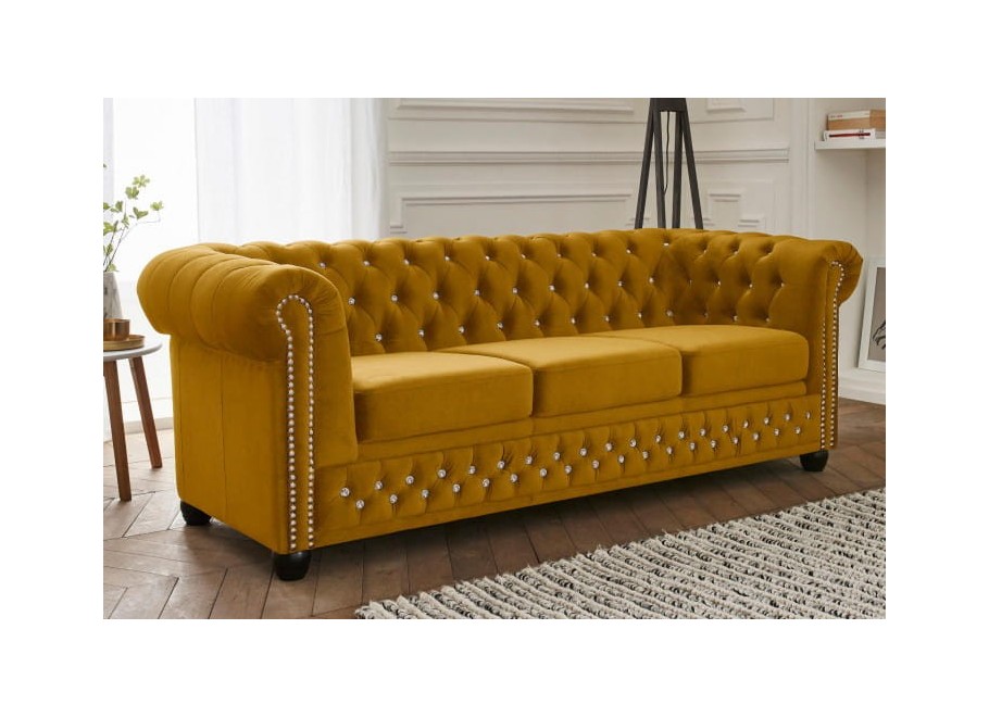 Sofa trzyosobowa z funkcją spania pikowana Chesterfield FELIX BLINK 3 27
