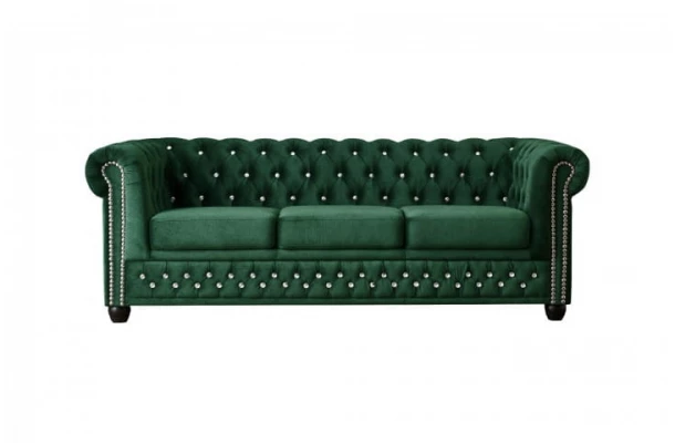 Sofa trzyosobowa z funkcją spania pikowana Chesterfield FELIX BLINK 3 - design i funkcjonalnosc w parze