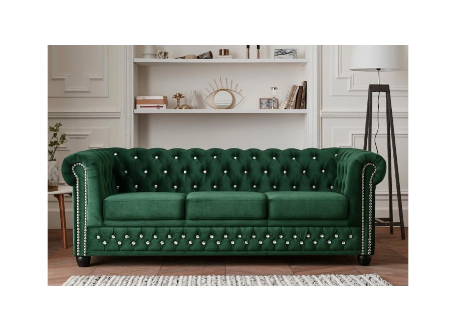 Sofa trzyosobowa z funkcją spania pikowana Chesterfield FELIX BLINK 3 29