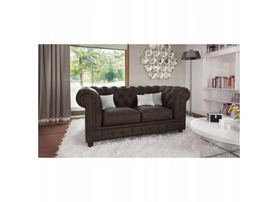 Sofa dwuosobowa z funkcją spania pikowana Chesterfield SOLARIS 2 Sofa dwuosobowa z funkcją spania pikowana Chesterfield SOLARIS 2
