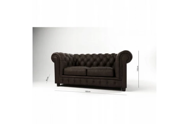 Sofa dwuosobowa z funkcją spania pikowana Chesterfield SOLARIS 2 - wygodne Sofa dwuosobowa z funkcją spania pikowana Chesterfield SOLARIS 2 - wygodne
