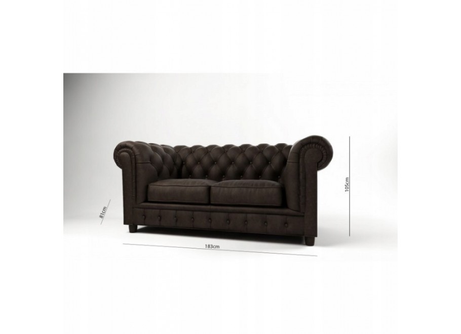 Sofa dwuosobowa z funkcją spania pikowana Chesterfield SOLARIS 2 5