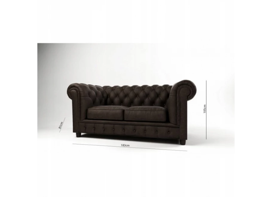 Sofa dwuosobowa z funkcją spania pikowana Chesterfield SOLARIS 2 Sofa dwuosobowa z funkcją spania pikowana Chesterfield SOLARIS 2