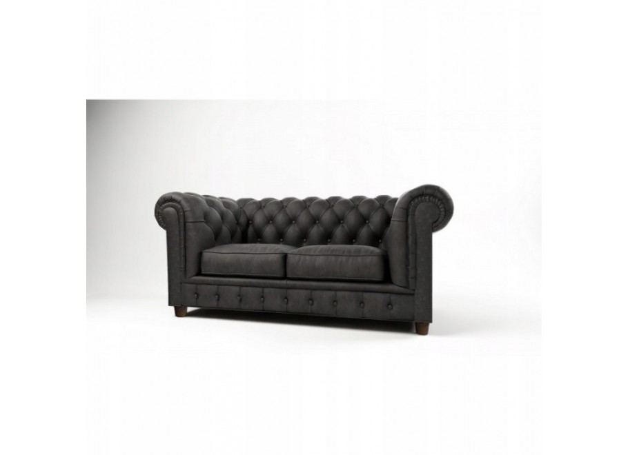 Sofa dwuosobowa z funkcją spania pikowana Chesterfield SOLARIS 2 7