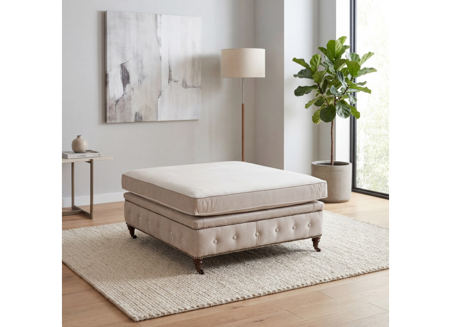 Puf pikowany glamour 100x100 VINCENT - Amore 31