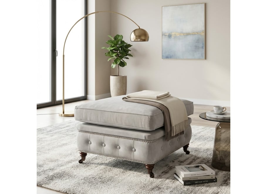 Puf pikowany glamour 75x70 VINCENT - Amore 31