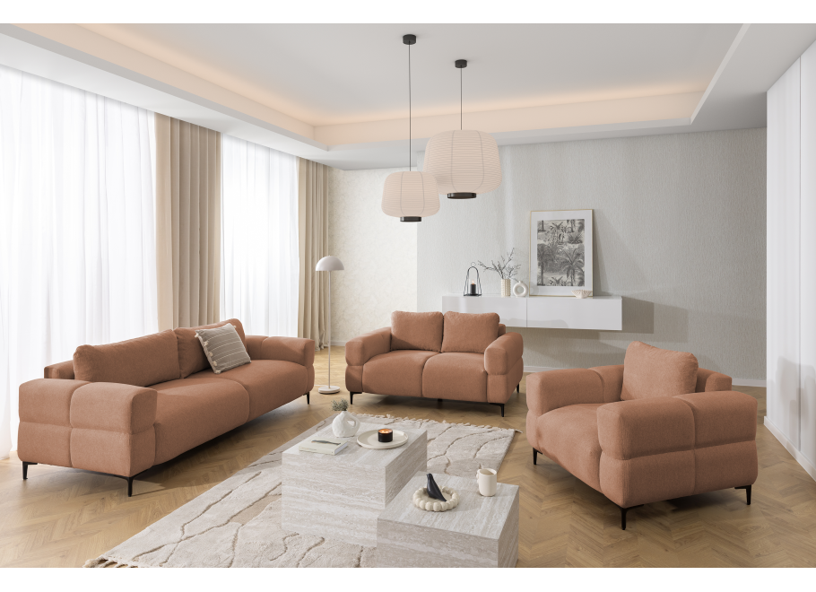 Zestaw Wypoczynkowy 3+2+1 Valentia – Komplet Sof + fotel do Salonu - Aragon 59