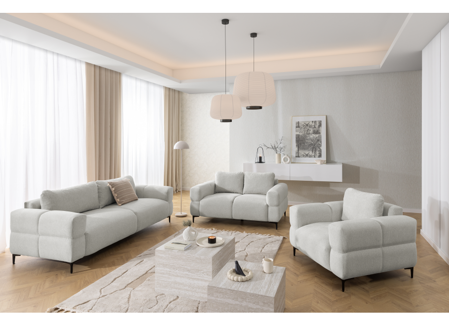 Zestaw Wypoczynkowy 3+2+1 Valentia – Komplet Sof + fotel do Salonu - Aragon 80