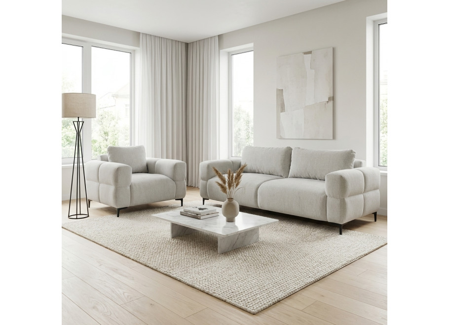 Zestaw Wypoczynkowy 3+1 Valentia – Komplet Sofa + fotel do Salonu - Aragon 80