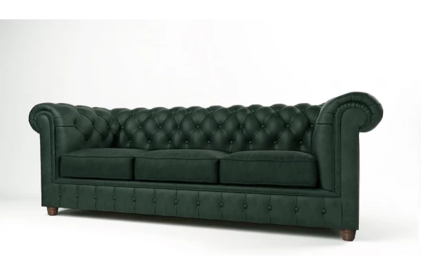 Sofa trzyosobowa pikowana Chesterfield SOLARIS 3 - wygodne