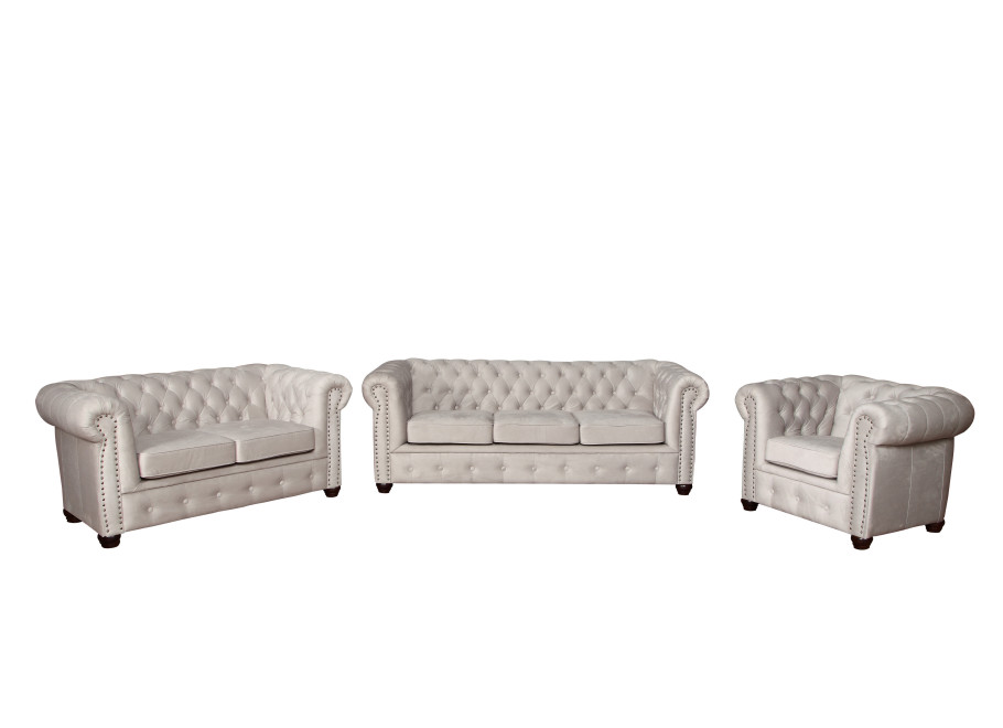 Zestaw mebli pikowanych glamour 3+2+1 VINCENT - Amore 31