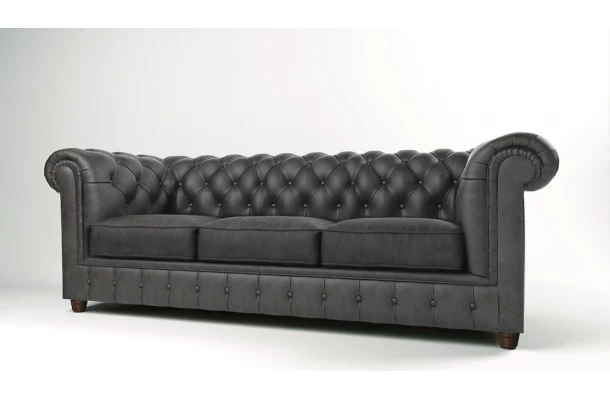 Sofa trzyosobowa pikowana Chesterfield SOLARIS 3 - spanie