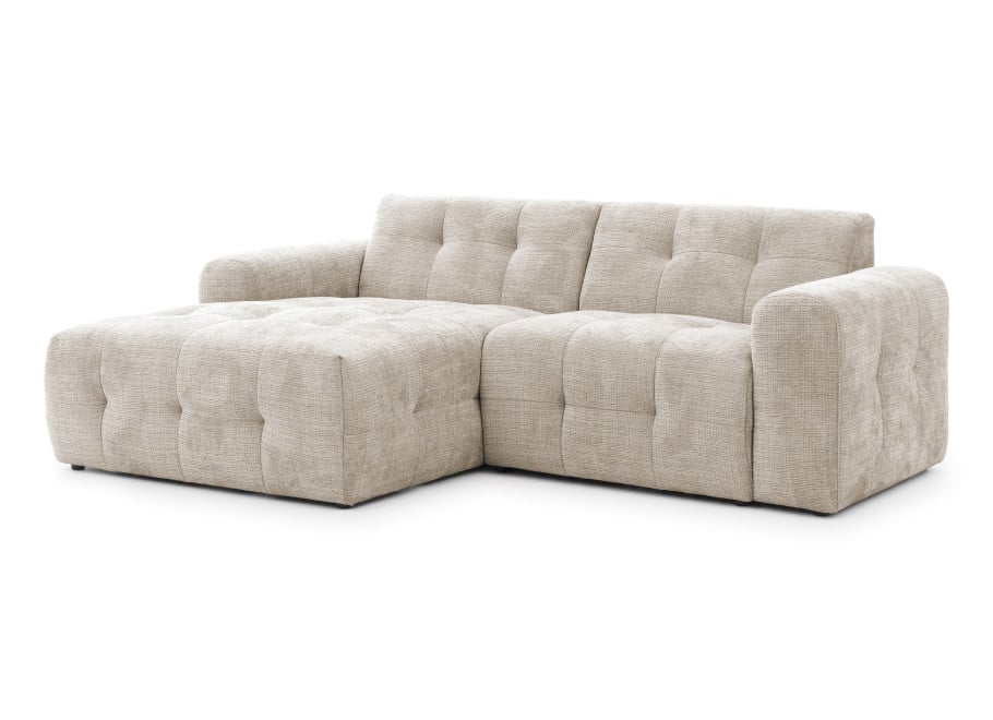 Elegancki Narożnik Imperial beżowy do Salonu w stylu glamour pikowany - Cremona 14