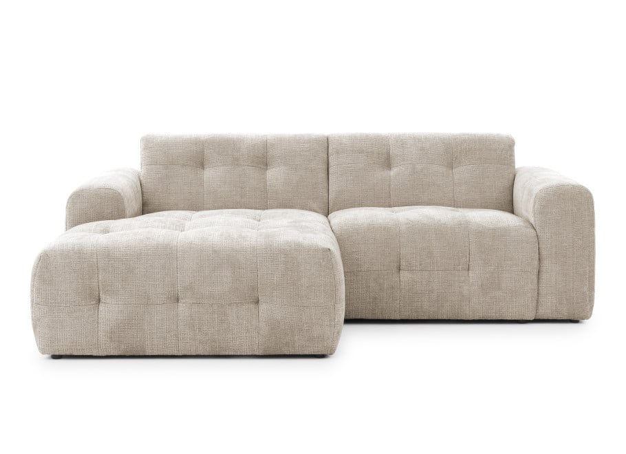 Elegancki Narożnik Imperial beżowy do Salonu w stylu glamour pikowany - Cremona 14