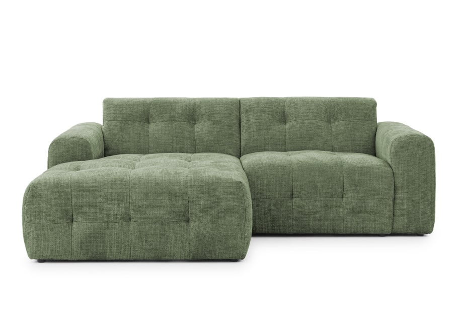 Nowoczesny narożnik Imperial zielona tkanina - pikowana sofa narożna - Cremona 39