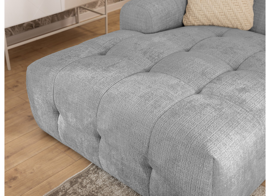 Narożnik Imperial L-kształtny szara tkanina - pikowana sofa narożna do salonu - Cremona 81