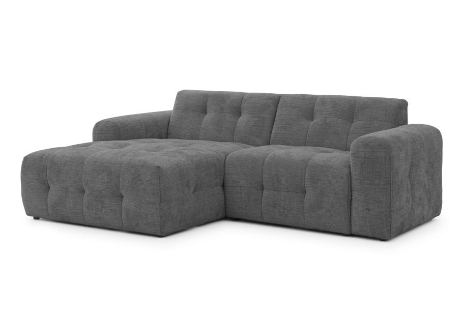 Narożnik Imperial L-kształtny ciemnoszary - pikowana sofa narożna do salonu - Cremona 95