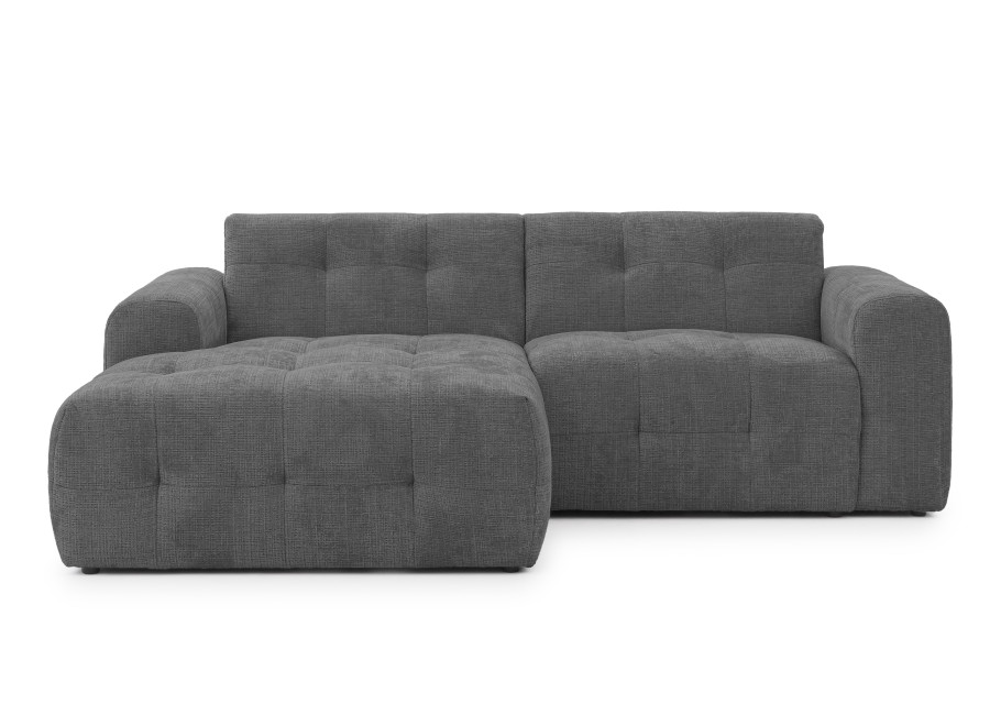 Narożnik Imperial L-kształtny ciemnoszary - pikowana sofa narożna do salonu - Cremona 95