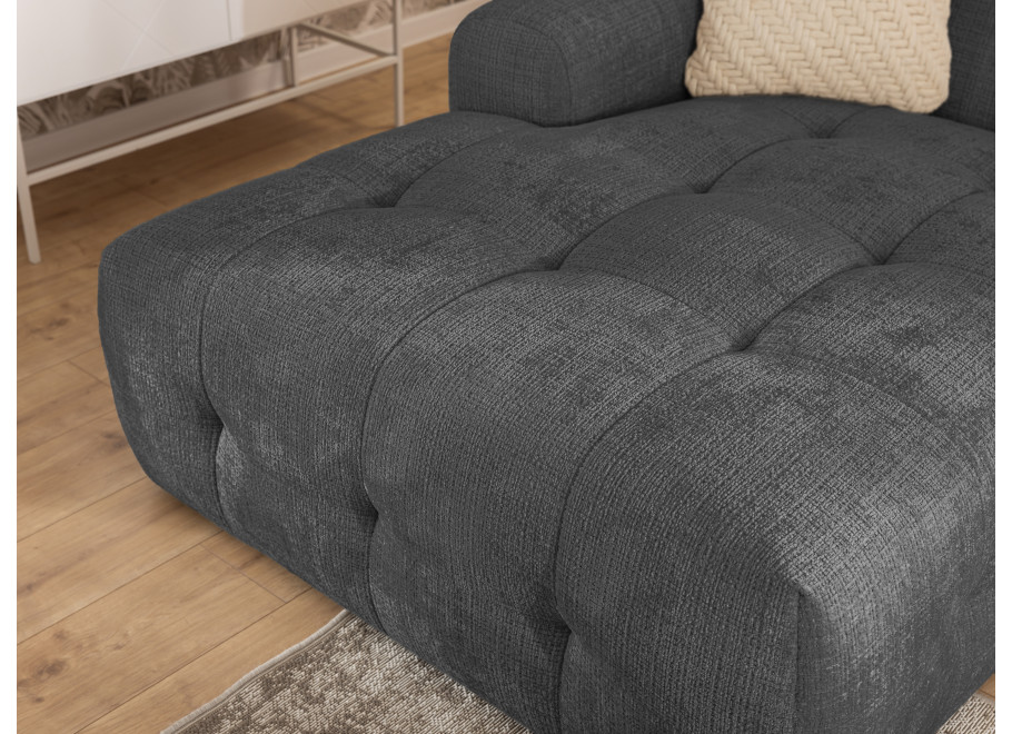Narożnik Imperial L-kształtny ciemnoszary - pikowana sofa narożna do salonu - Cremona 95