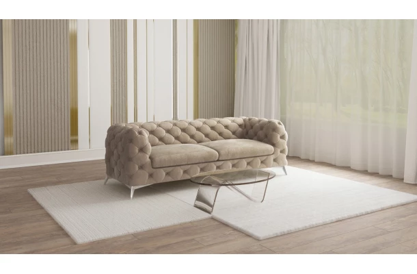 Sofa dwuosobowa pikowana glamour Chesterfield TEO 2 - sofy Sofa dwuosobowa pikowana glamour Chesterfield TEO 2 - sofy
