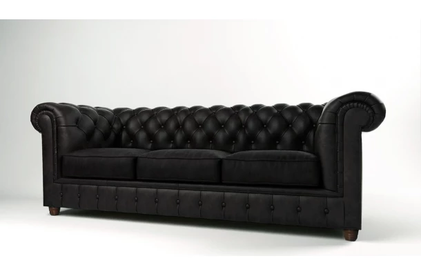 Sofa trzyosobowa pikowana Chesterfield SOLARIS 3 - funkcjonalne