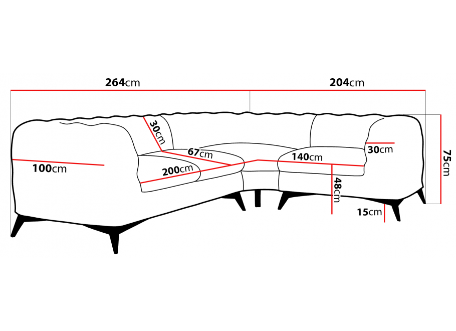 Narożnik Chesterfield – nowoczesny na srebrnych nóżkach TEO 2+E+1 ciepły beż 5