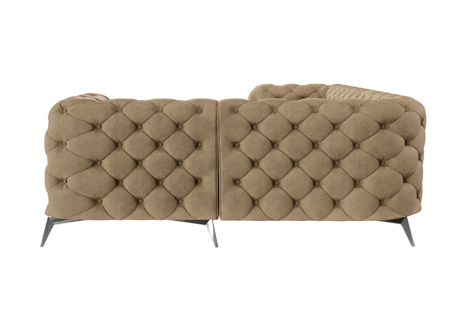 Narożnik Chesterfield – nowoczesny na srebrnych nóżkach TEO 2+E+1 ciepły beż 3