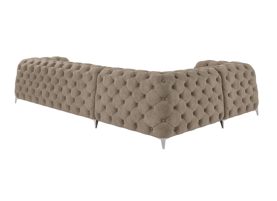 Narożnik pikowany Chesterfield glamour beżowy KALIFORNIA 1+E+3 3