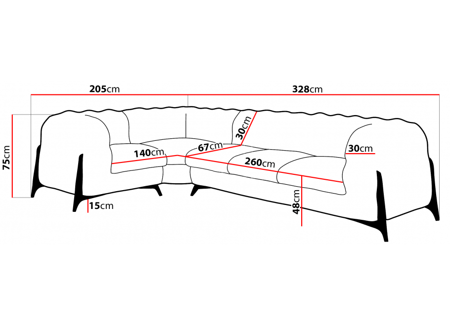 Narożnik pikowany Chesterfield glamour KALIFORNIA 1+E+3 welur butelkowa zieleń 4
