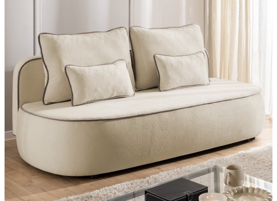 Sofa trzyosobowa z funkcją spania Bali - Soft 2 + Soft 4 (lamówka)
