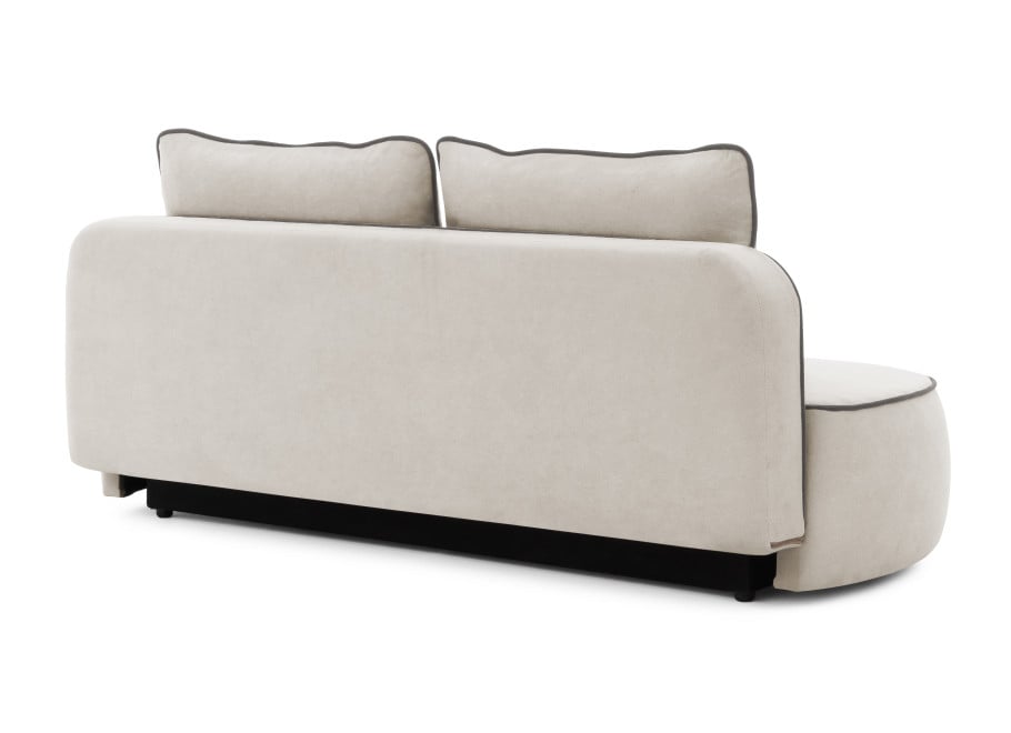 Rozkładana Sofa z funkcją spania Bali szara pluszowa kanapa do salonu - Soft 19 + Soft 21