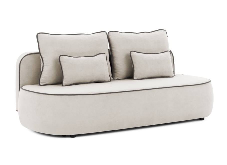Rozkładana Sofa z funkcją spania Bali szara pluszowa kanapa do salonu - Soft 19 + Soft 21