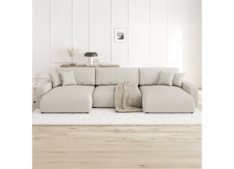 Duży Narożnik U z funkcją spania nowoczesny z poduszkami Sergio - Lincoln 03