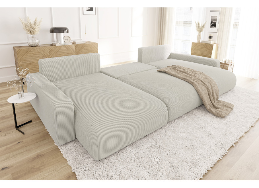 Duży Narożnik U z funkcją spania nowoczesny z poduszkami Sergio - Lincoln 03