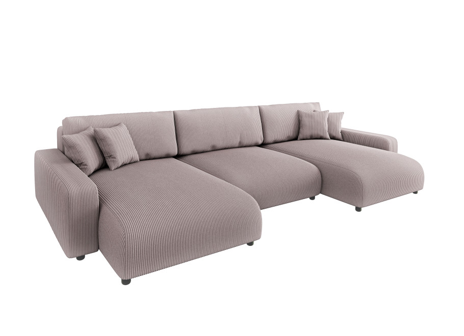 Narożnik z funkcją spania i pojemnikiem na pościel Sergio U sztruks 2