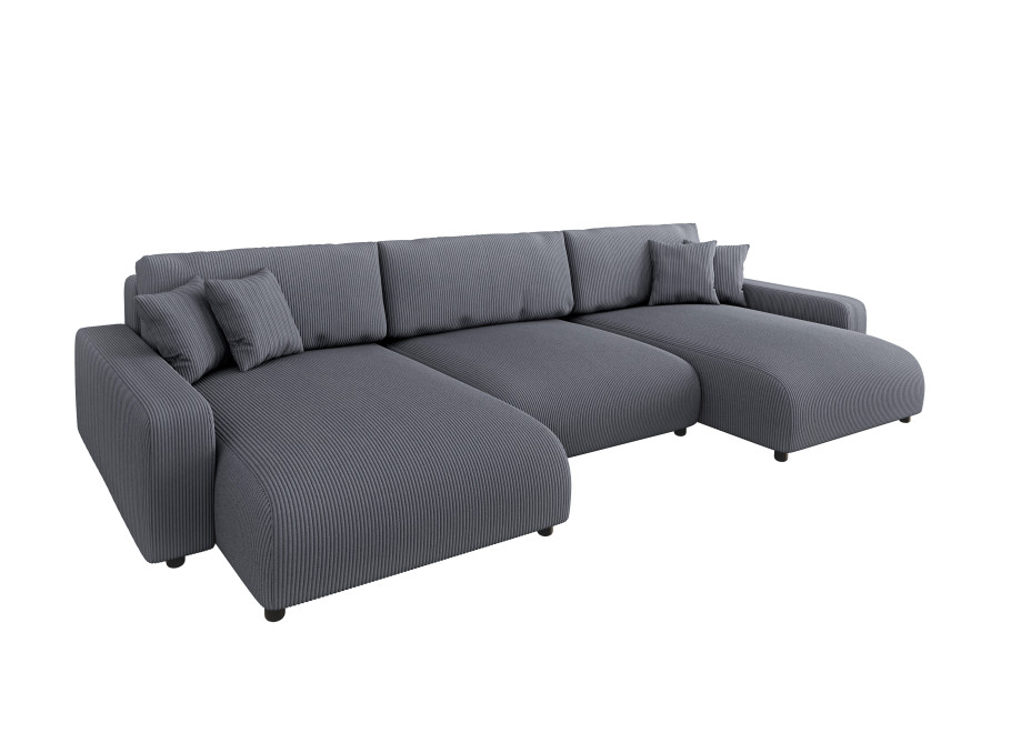 Rozkładany narożnik nowoczesny Sergio U z funkcją spania i pojemnikiem 2